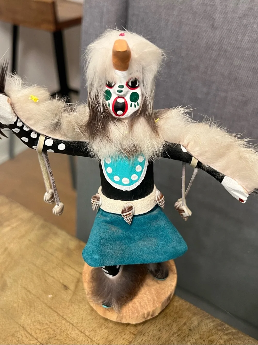 Vintage signed Authentic Native American Kachina Doll - White Buffalo Dancer